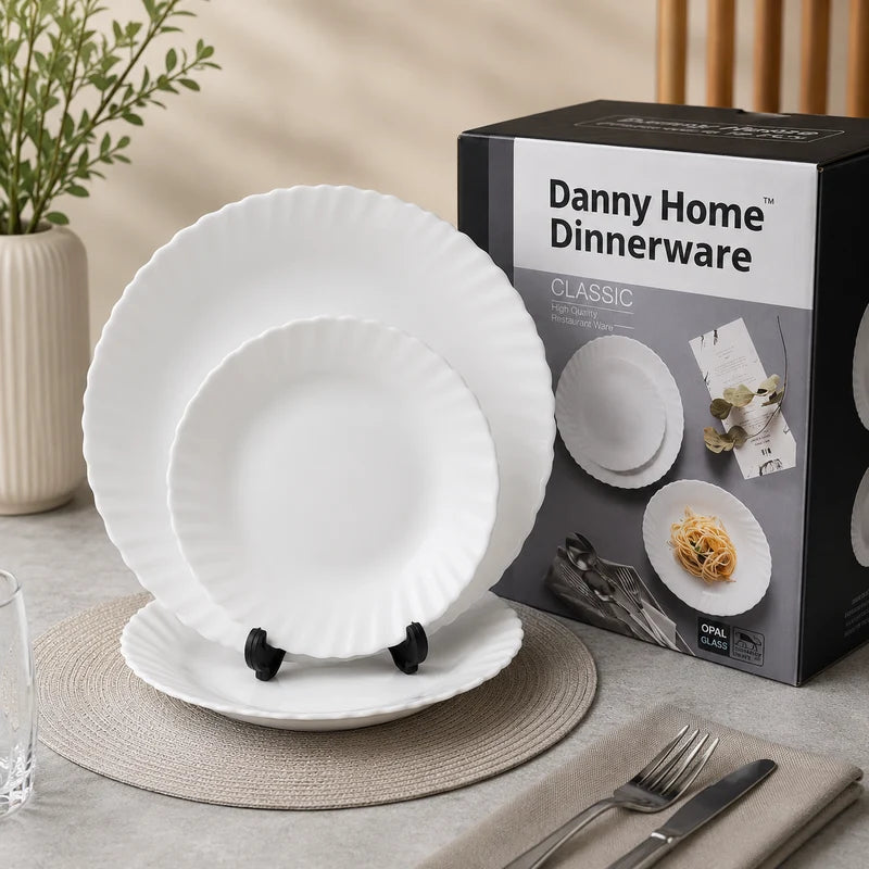 Danny Home Classic White 18-Piece Dinner Set