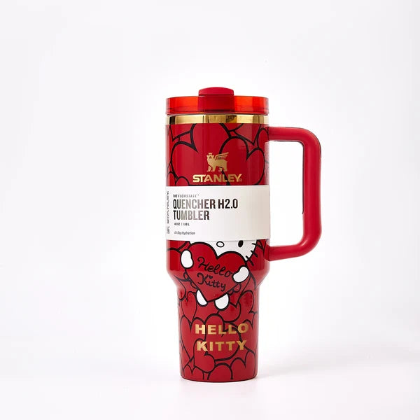 40oz Stanley x Hello Kitty Dupe Sweet Hearts Glitter Tumbler