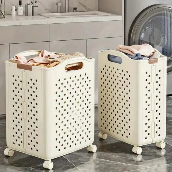 Foldable Rolling Laundry Basket