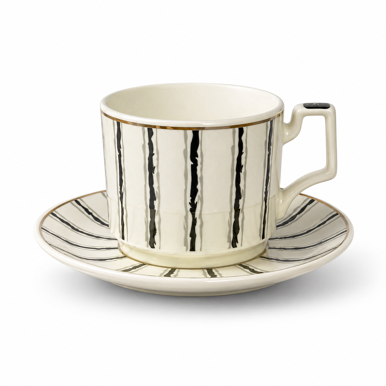 Tea Cup & Saucer Set – 12 Piece Premium Ceramic Set (6 Cups + 6 Saucers)