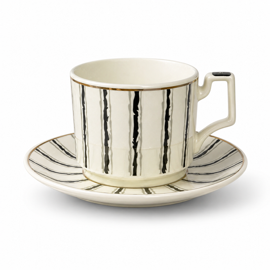 Tea Cup & Saucer Set – 12 Piece Premium Ceramic Set (6 Cups + 6 Saucers)