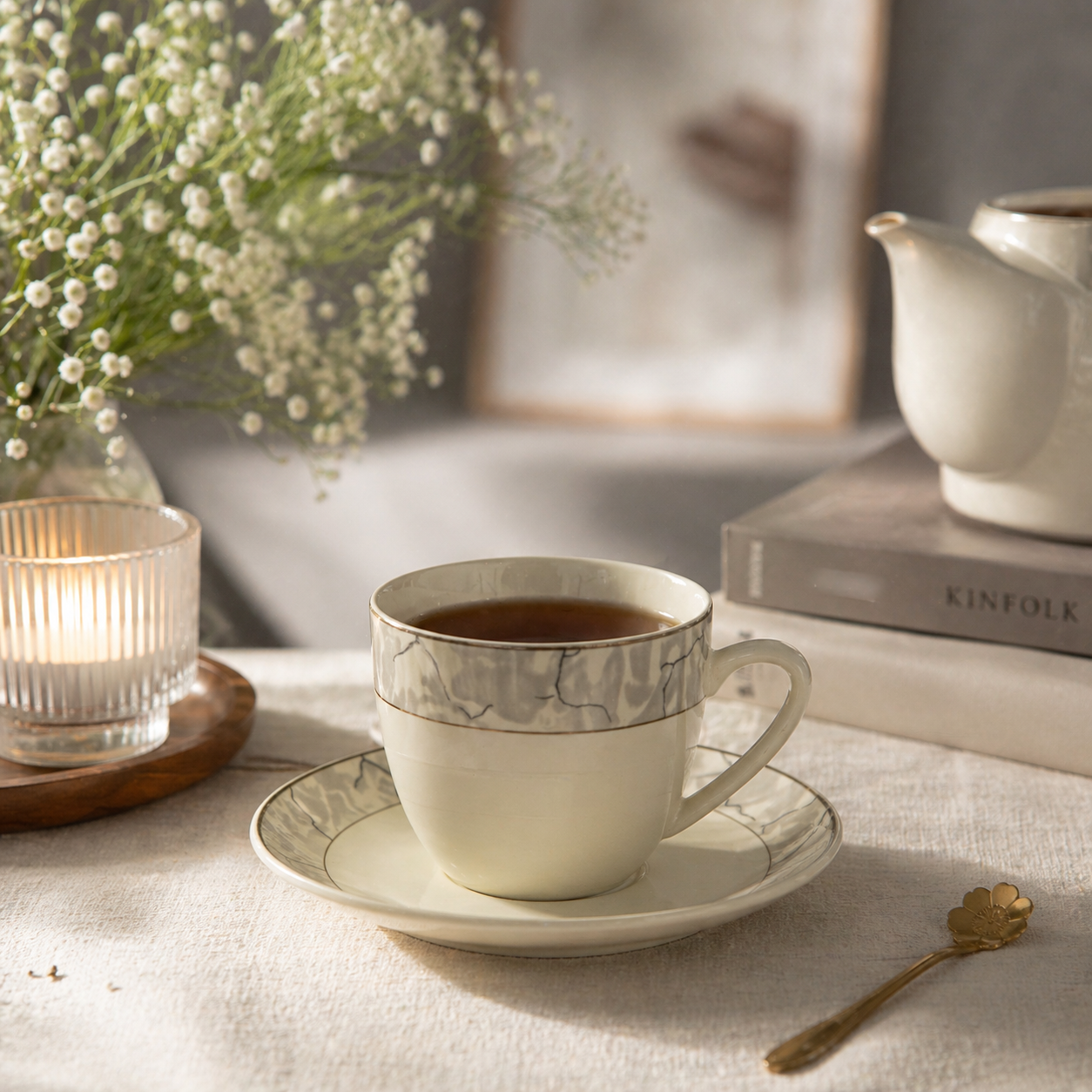 Tea Cup & Saucer Set – 12 Pcs (6 Cups + 6 Saucers)