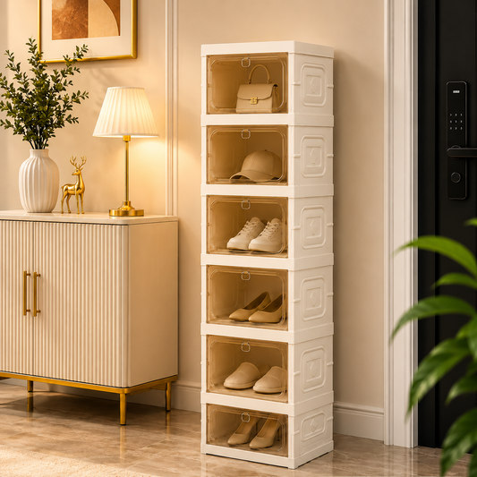 Foldable Stackable Multi-Purpose Storage Cabinet – Easy Assembly Organizer