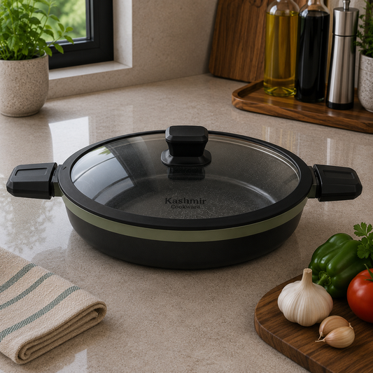 Alpenberg 34cm Shallow Pot with Glass Lid