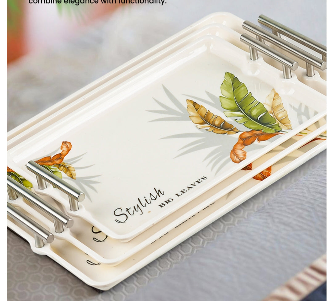 Melamine Serving Tray Set – 3pcs