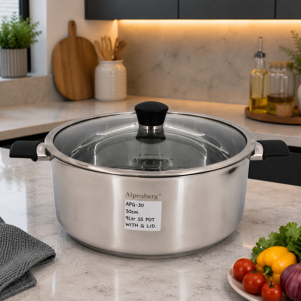 Alpenberg 28cm / 7L Stainless Steel Pot with Glass Lid
