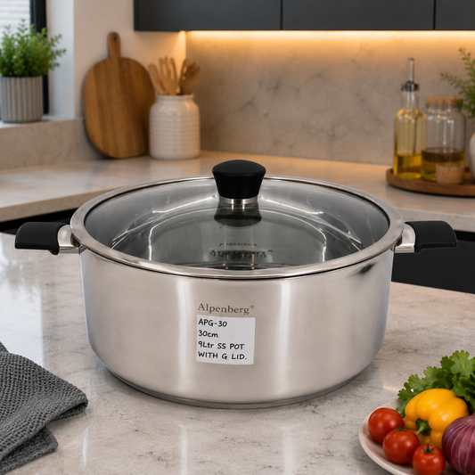 Alpenberg 28cm / 7L Stainless Steel Pot with Glass Lid