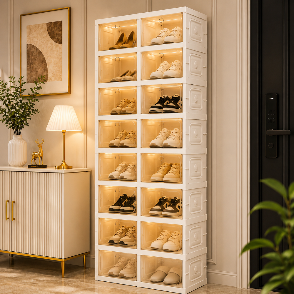 Foldable Modular Shoe Cabinet – Easy 3-Step Assembly