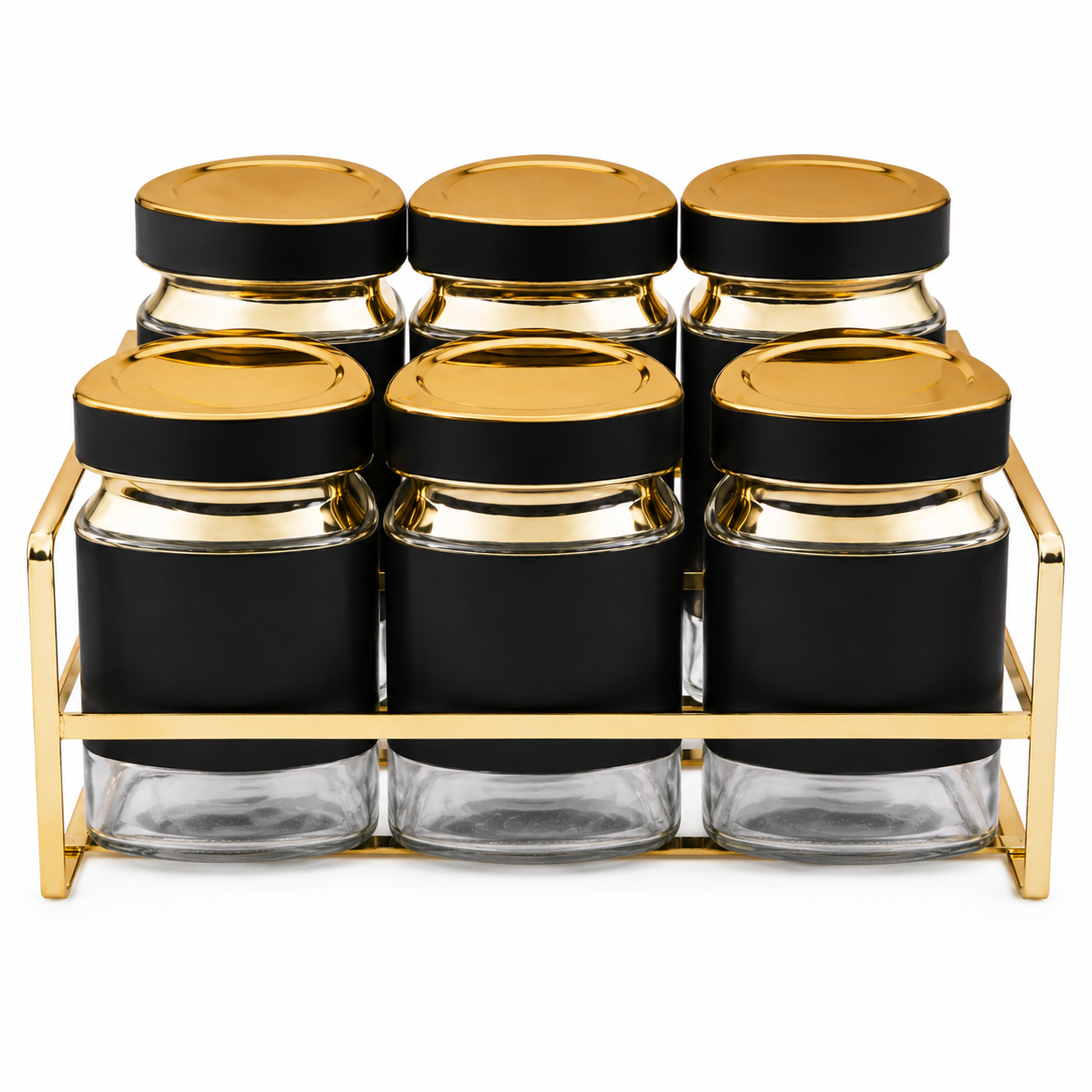6Pcs Glass Spice Jar Set