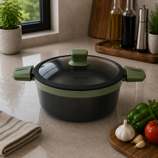 Alpenberg 32cm Pot Glass Lid Black/Green