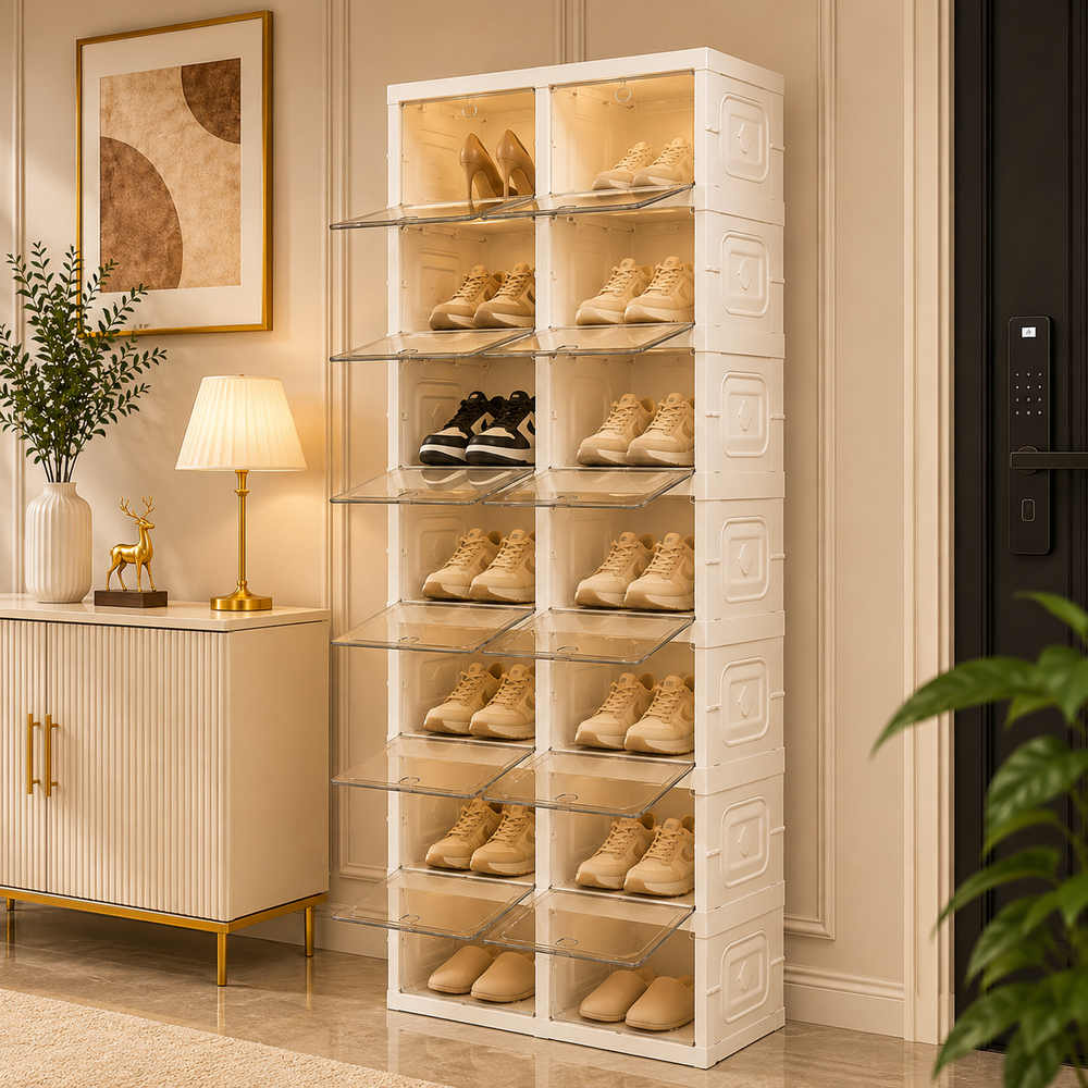 Foldable Modular Shoe Cabinet – Easy 3-Step Assembly