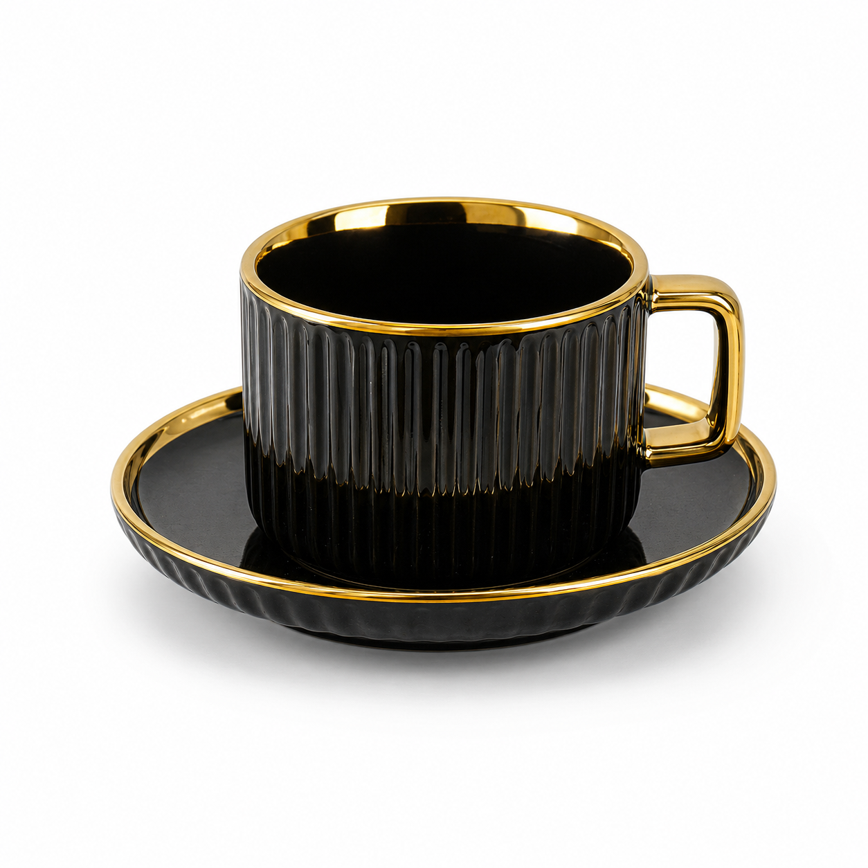 Tea Cup & Saucer Set – 12 Piece Premium Ceramic Set (6 Cups + 6 Saucers)