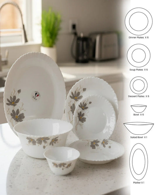 Opalware Premium Floral Dinner Set – 26 Pieces